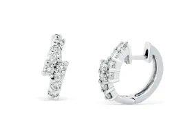 0.71 CT TW Round Diamond Hoop Earrings 14K White Gold DER003