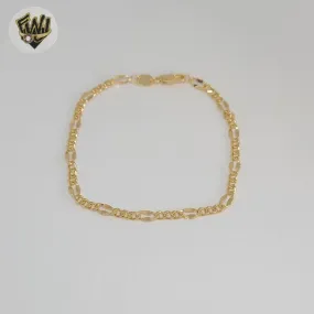 (1-0401-1) Gold Laminate - 3.5mm Figaro Link Bracelet - BGF