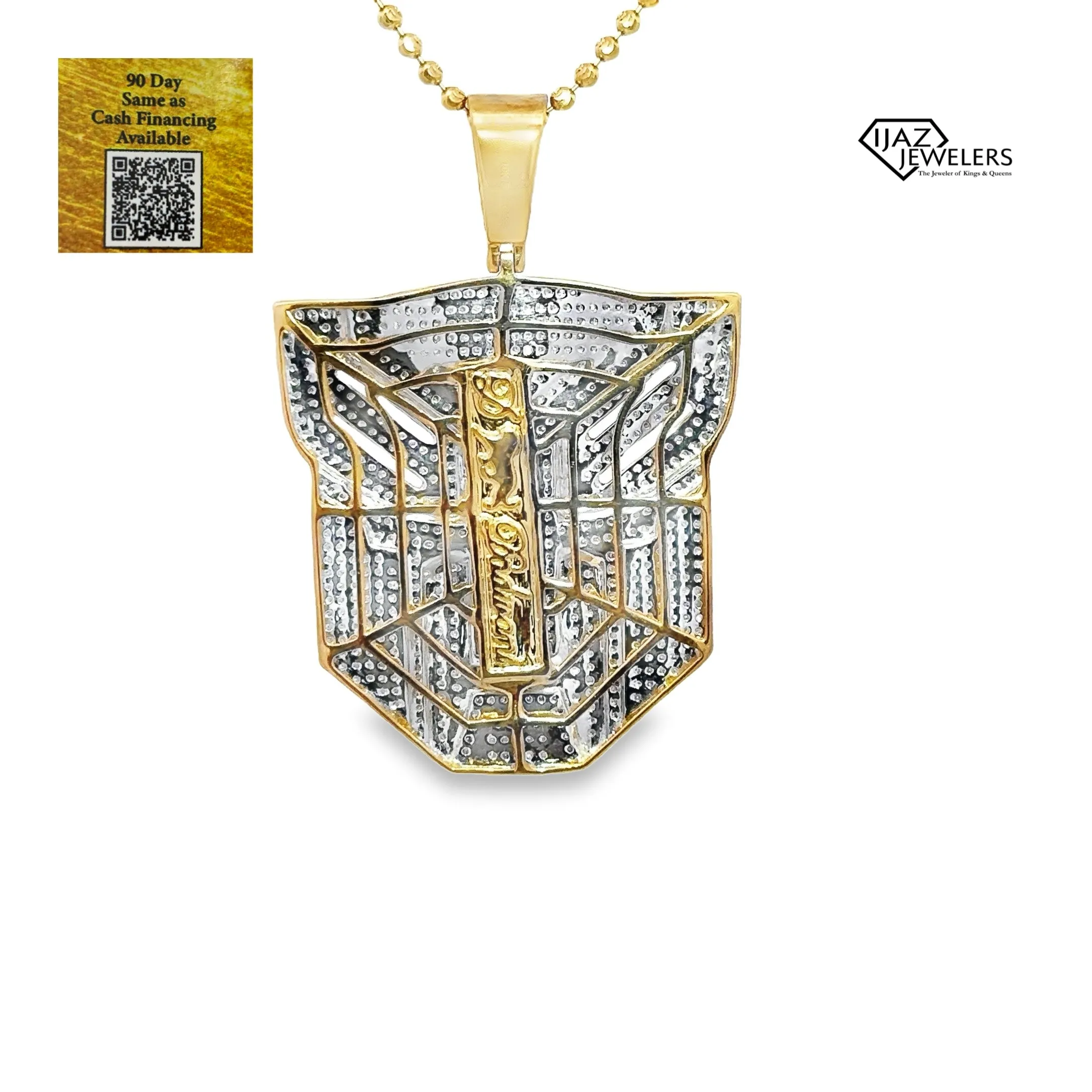 10K Gold 2.18 CTW Diamond Robot Charm