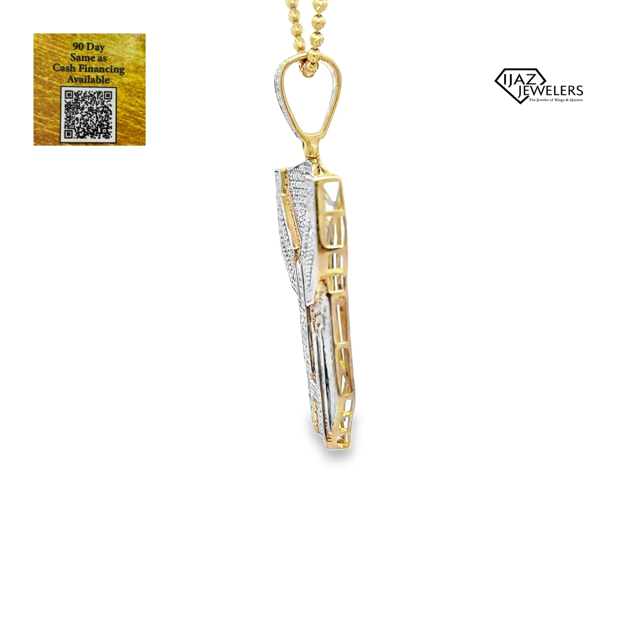 10K Gold 2.18 CTW Diamond Robot Charm