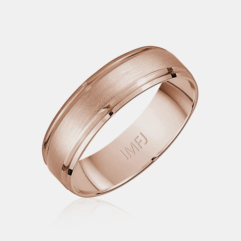 10K High Polished Rounded Beveled Edge Wedding Band