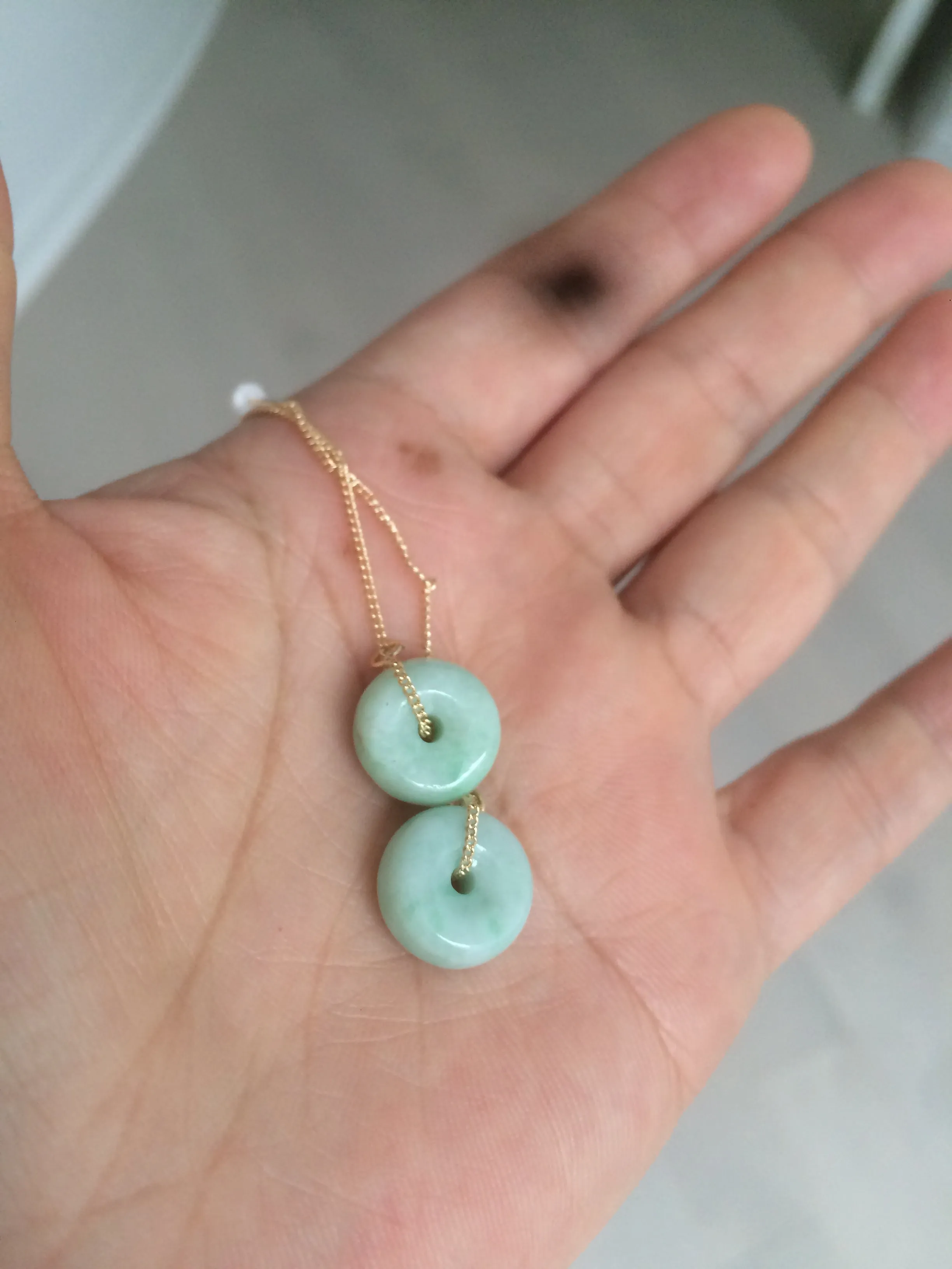 12.2mm 100% Natural safe and sound dangling jadeite Jade earring Y117(Add on item. No sale individually)