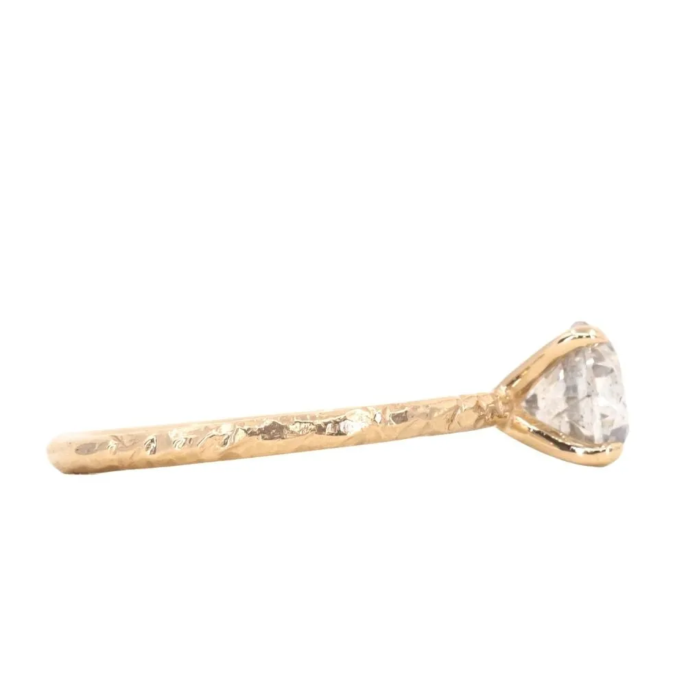 1.40ct Round Light Grey Diamond Evergreen Solitaire in 14k Yellow Gold