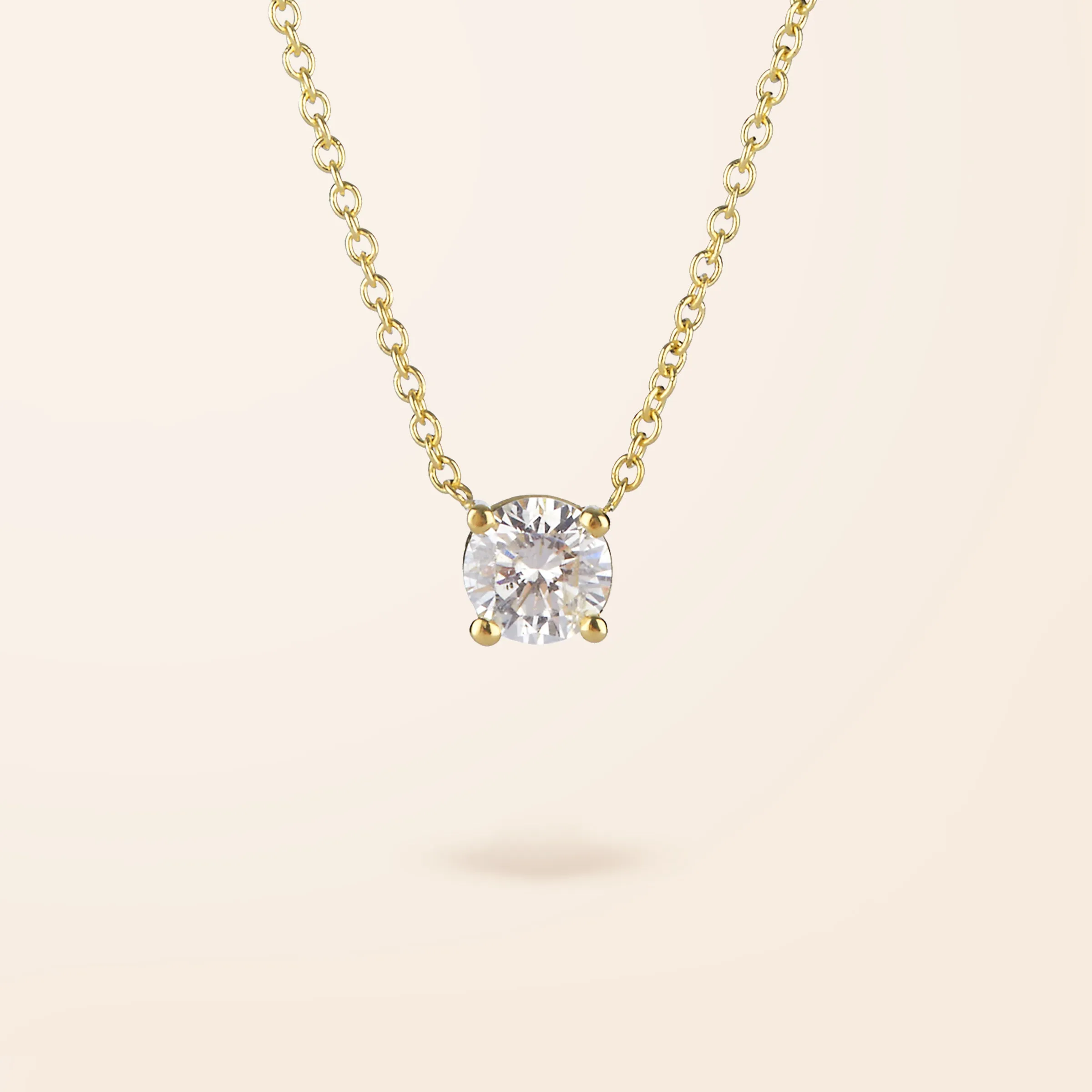 14K Gold Diamond Solitaire Necklace