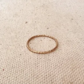 14k Gold Filled 1mm Sparkling Cut Stackable Ring