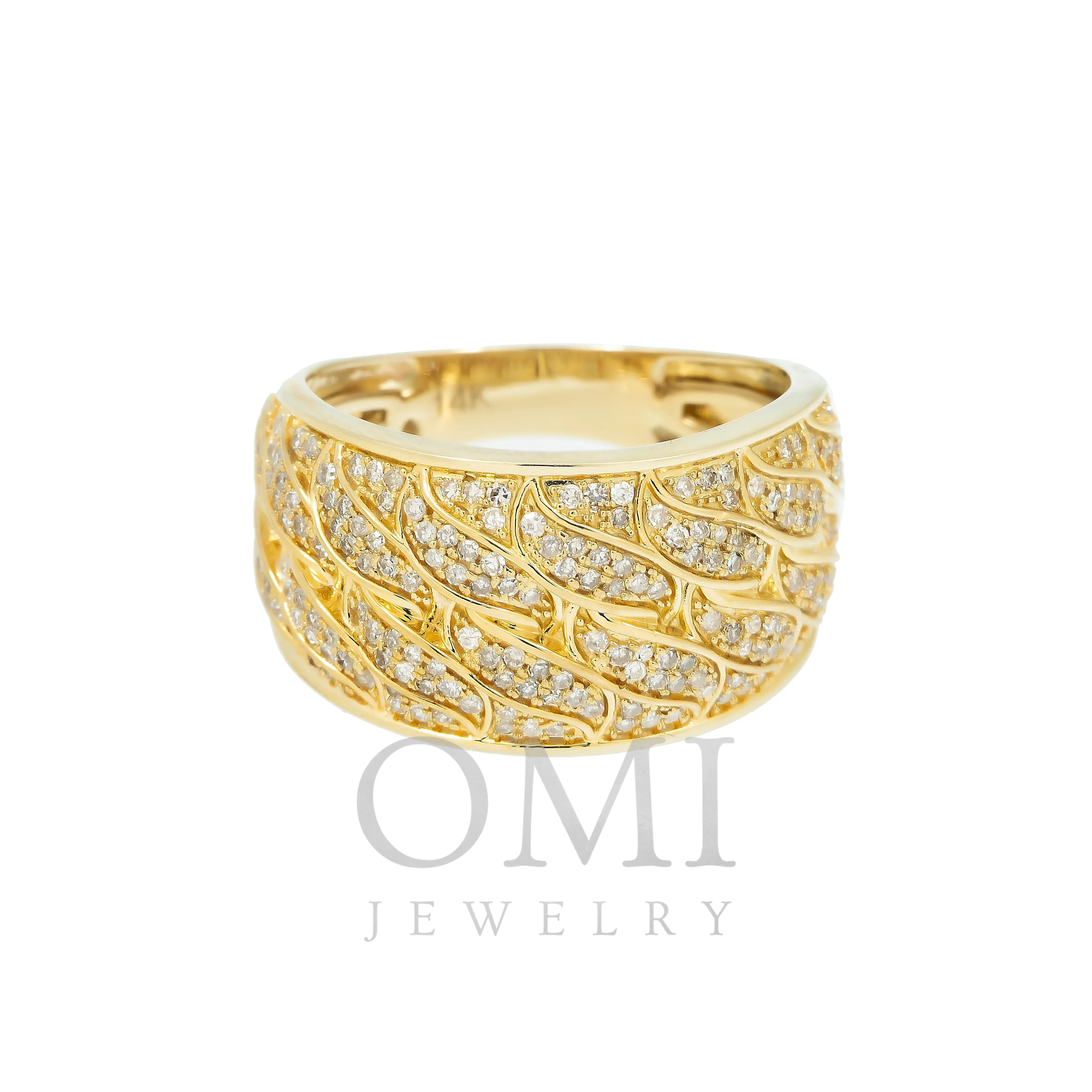 14K GOLD ROUND DIAMOND BAND RING 0.75 CT