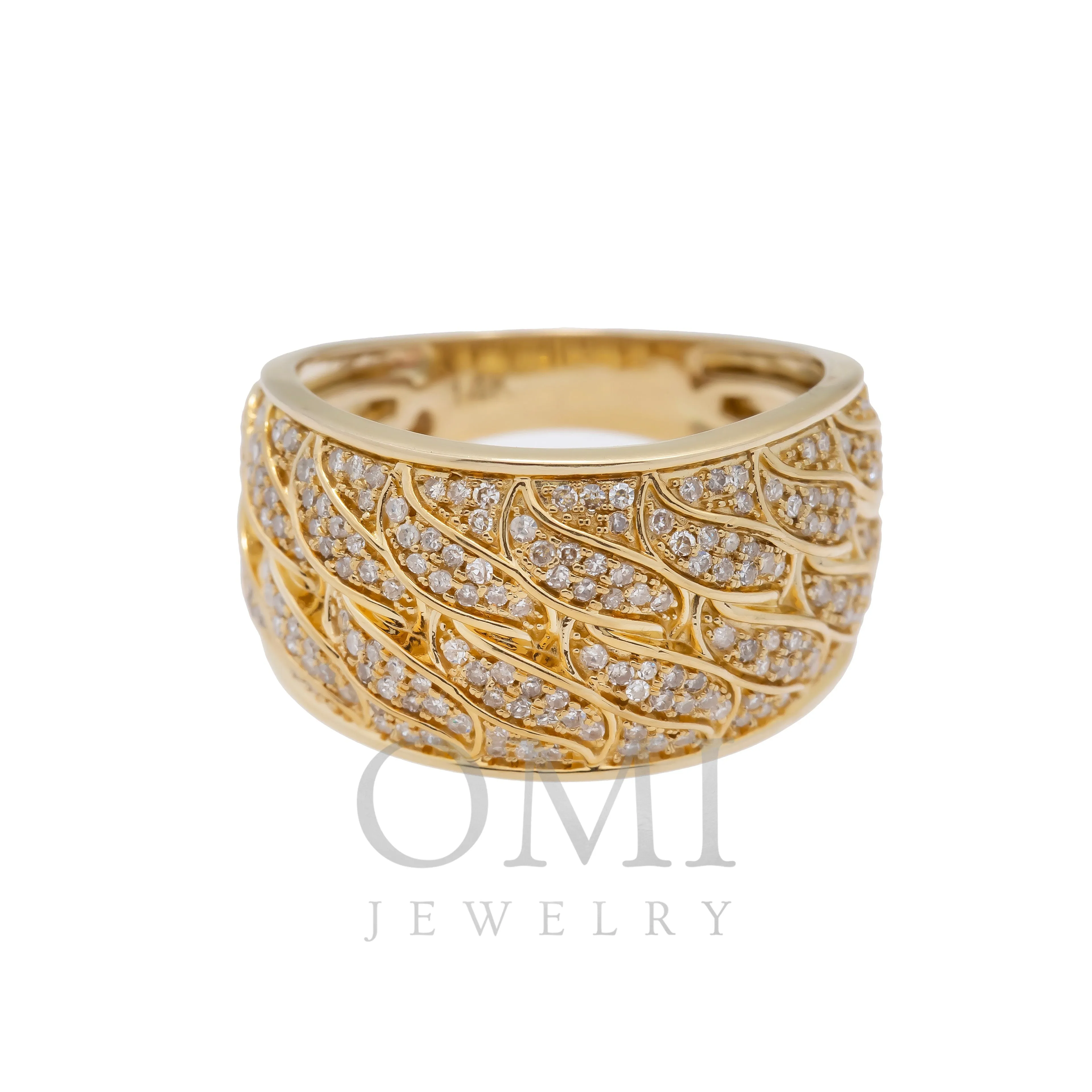 14K GOLD ROUND DIAMOND BAND RING 0.75 CT