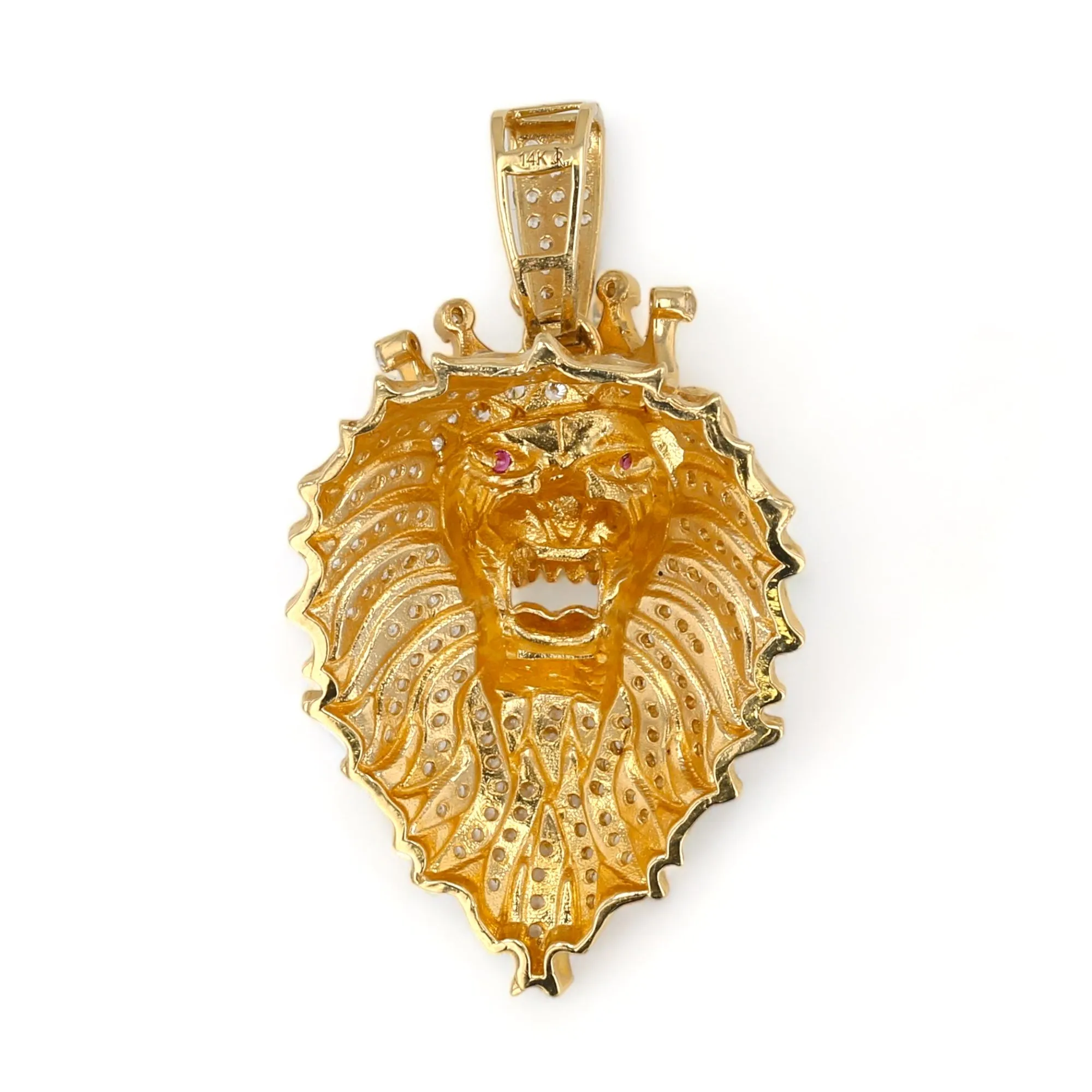 14K Yellow gold lion king pendant-317424