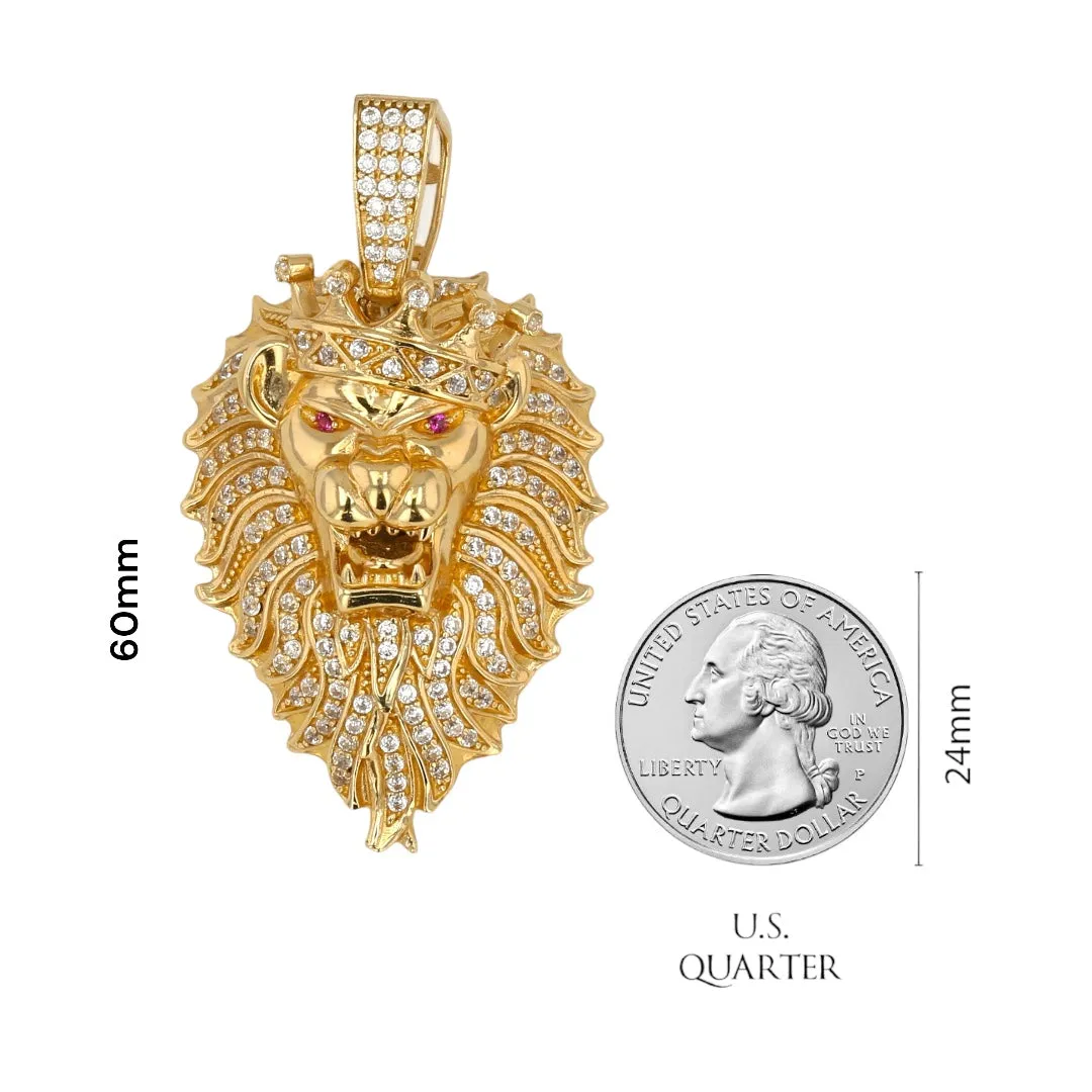 14K Yellow gold lion king pendant-317424