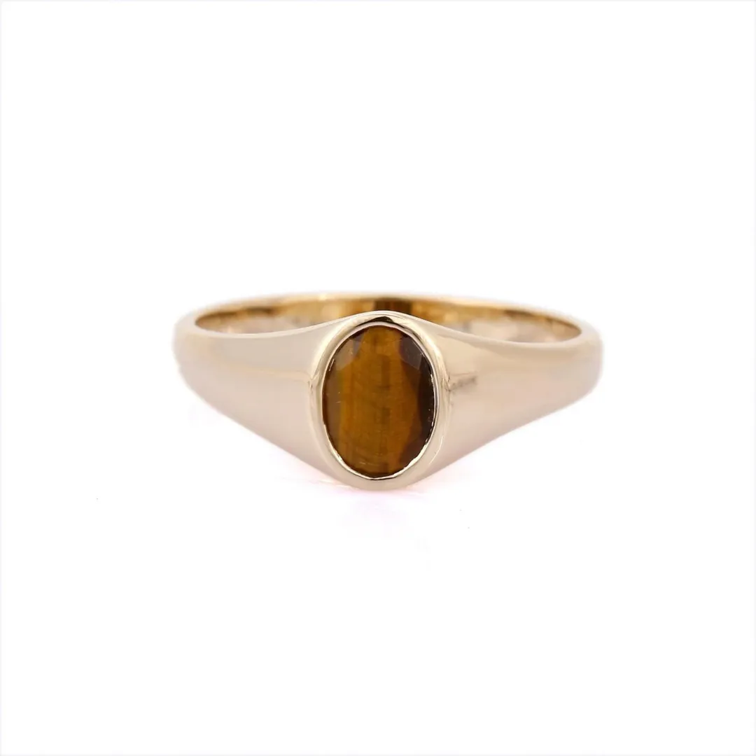 14K Yellow Gold Tiger Eye Ring