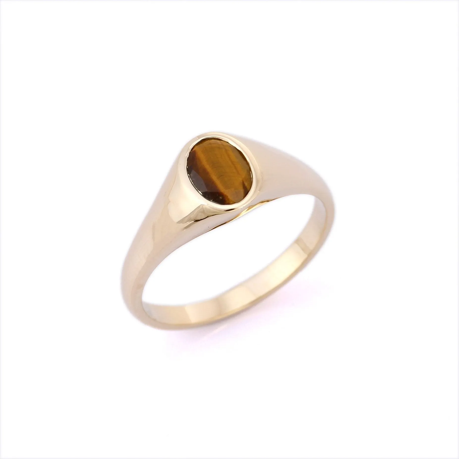 14K Yellow Gold Tiger Eye Ring