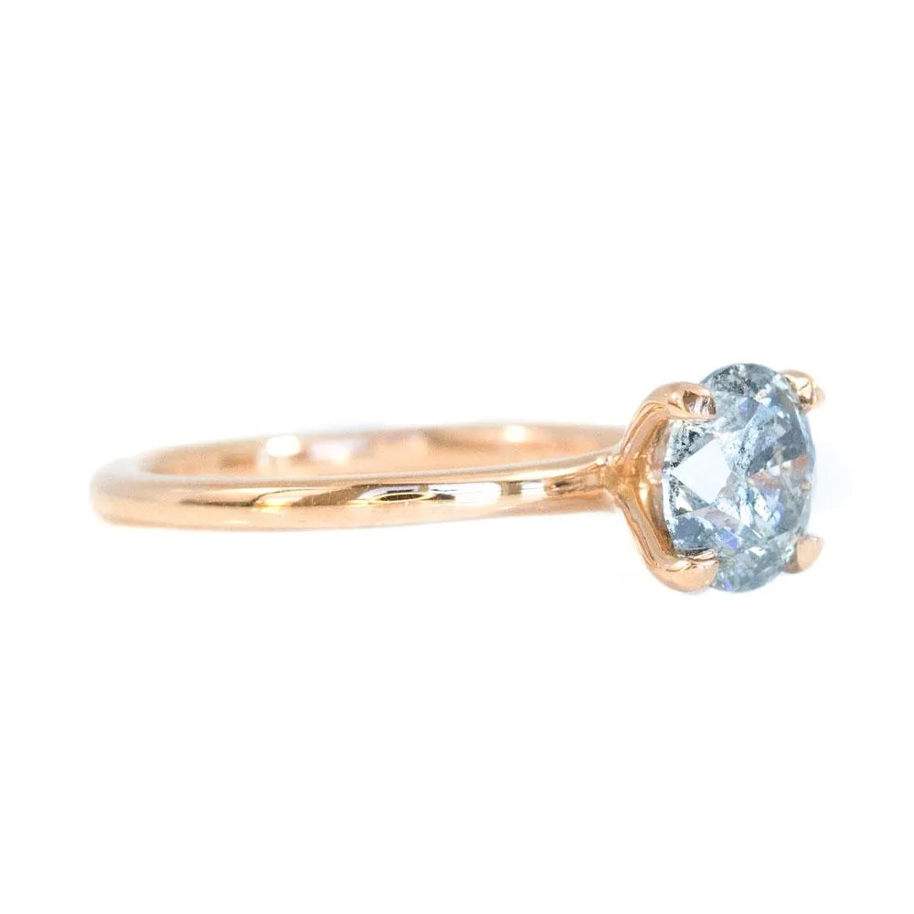 1.61ct Dark Salt and Pepper Diamond Ring in Classic Rose Gold