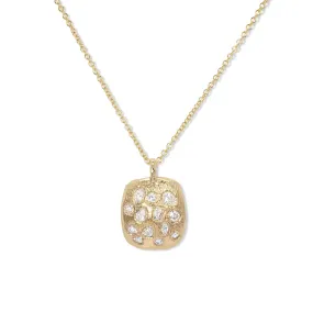 18K Diamond Mosaic Tablet Necklace