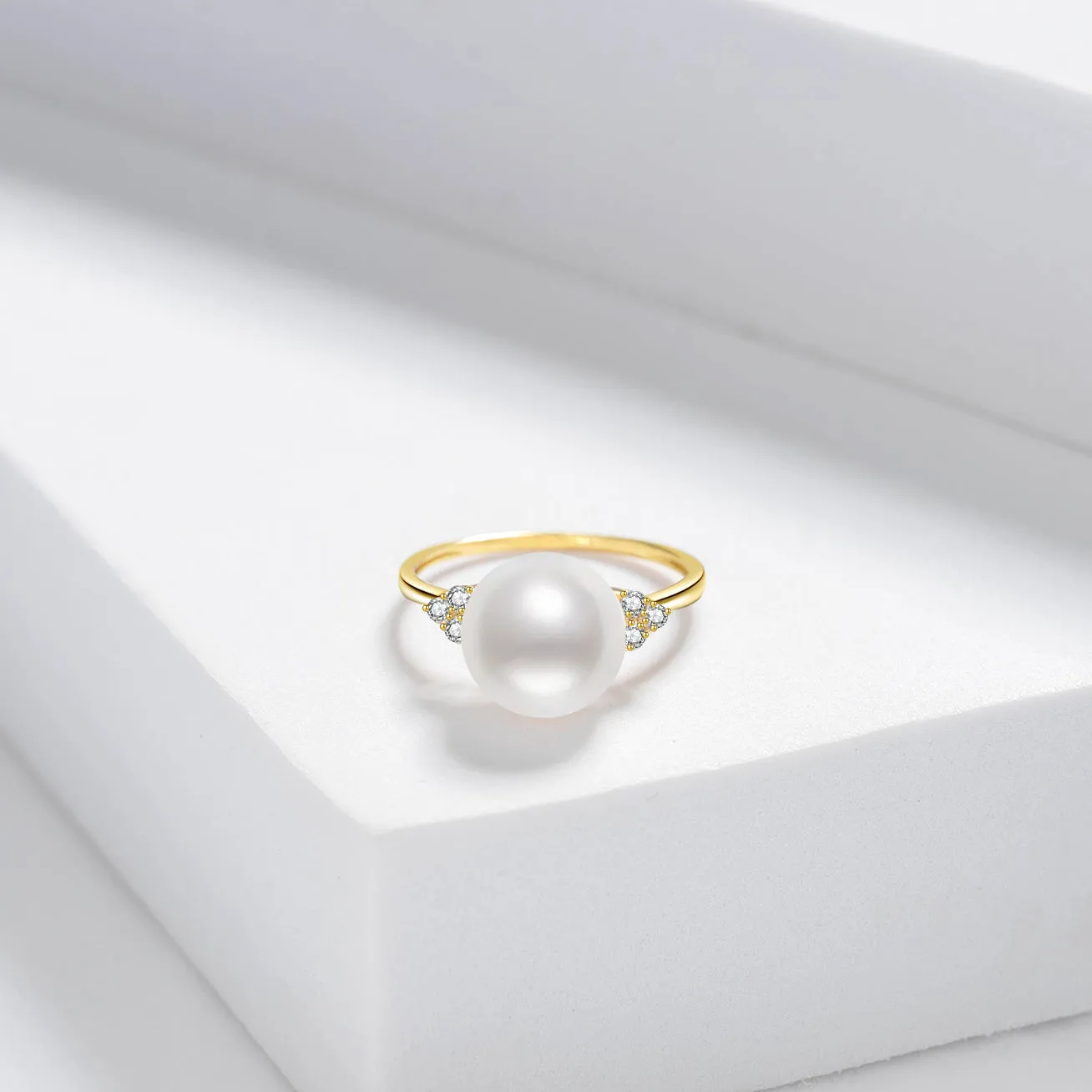 18K Gold Freshwater Pearl Ring KR00040 | STARRY