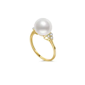 18K Gold Freshwater Pearl Ring KR00040 | STARRY