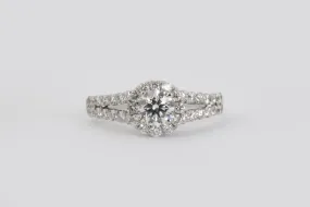 18k White Gold 1.43ctw Diamond Engagement Ring Size 4 (4.00g.)