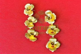 20D833 Gold Plated Rose Drop Earrings