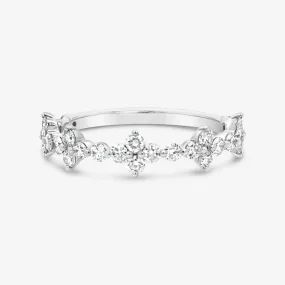 3/4 Diamond Floral Band Ring