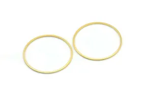 35mm Circle Connector, 12 Gold Tone Brass Circle Connectors (35x1mm) D1495