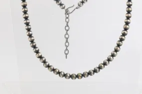 39.5" 925 Silver Black Bead Necklace (82.86g.)