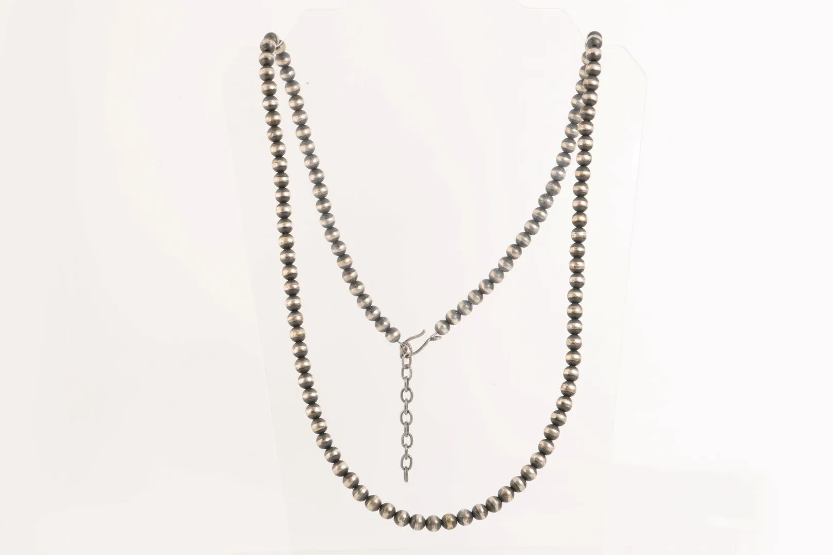 39.5" 925 Silver Black Bead Necklace (82.86g.)