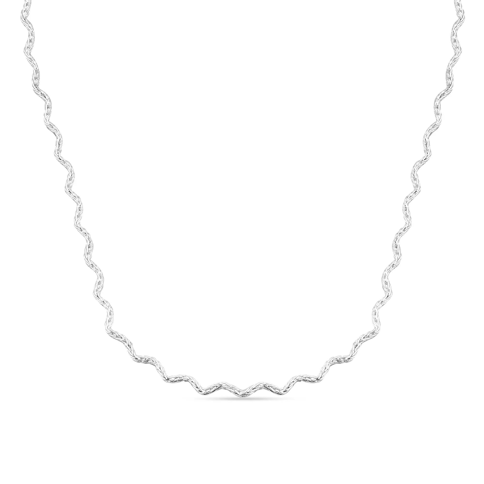 Accessorize London Women's Sterling Silver-Plate Wiggle Chain  Necklace