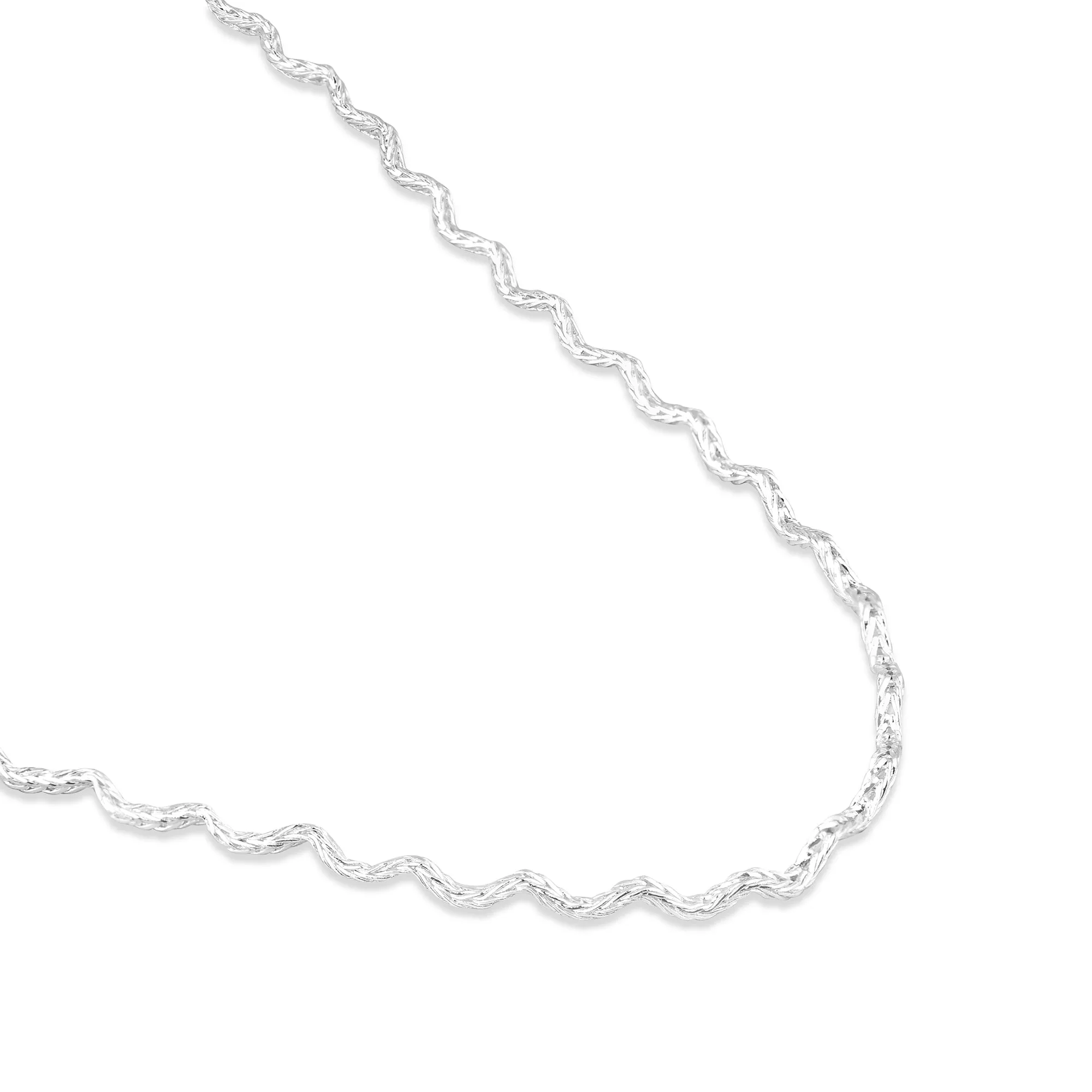 Accessorize London Women's Sterling Silver-Plate Wiggle Chain  Necklace