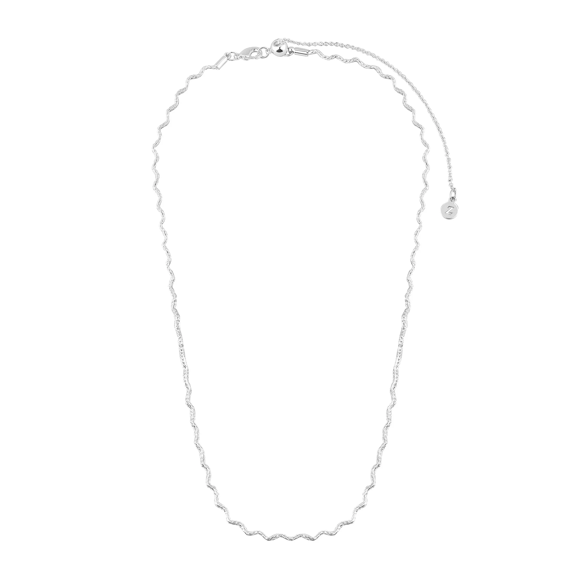 Accessorize London Women's Sterling Silver-Plate Wiggle Chain  Necklace