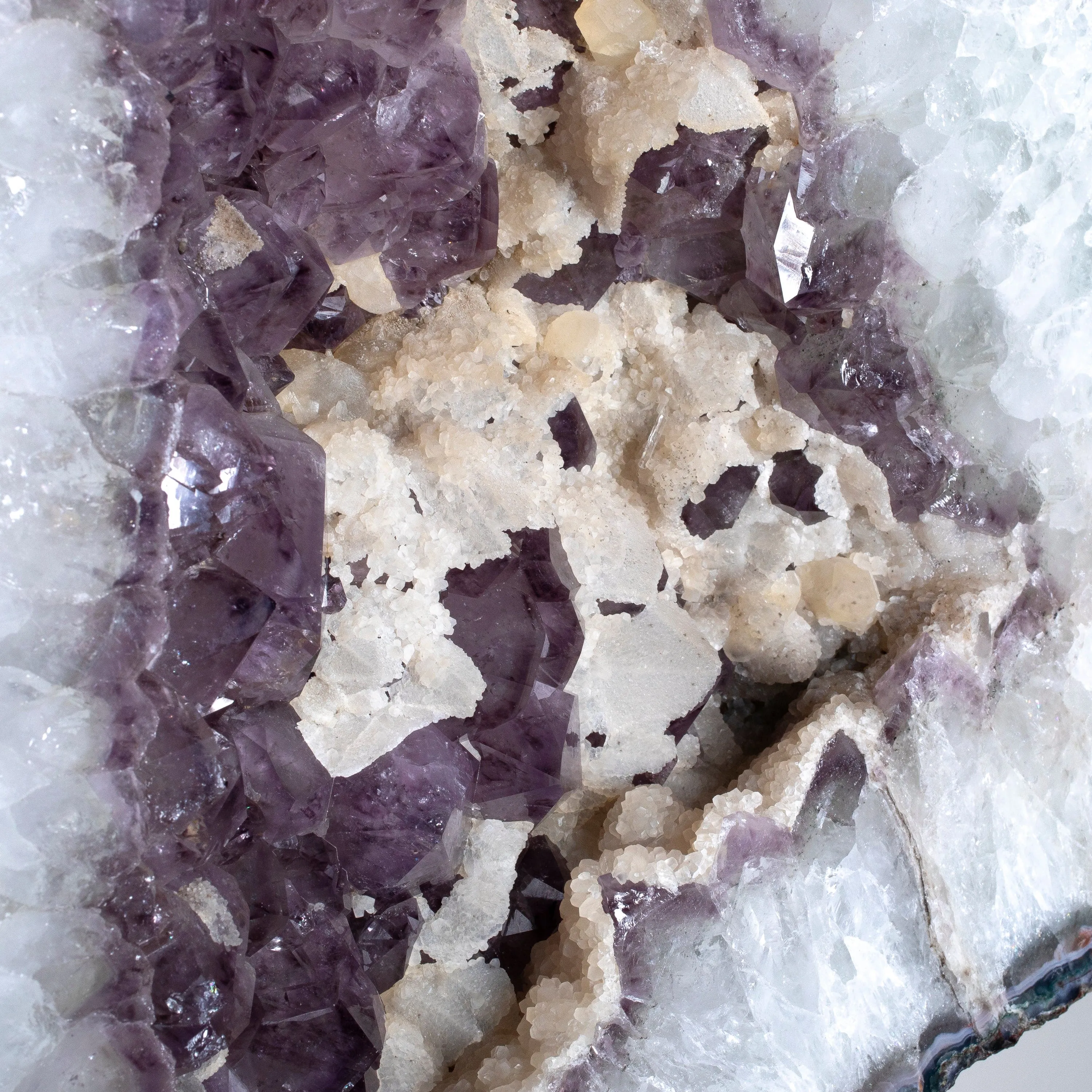 Amethyst Geode Wings with Calcite from Brazil on Custom Stand- 69 / 305lbs