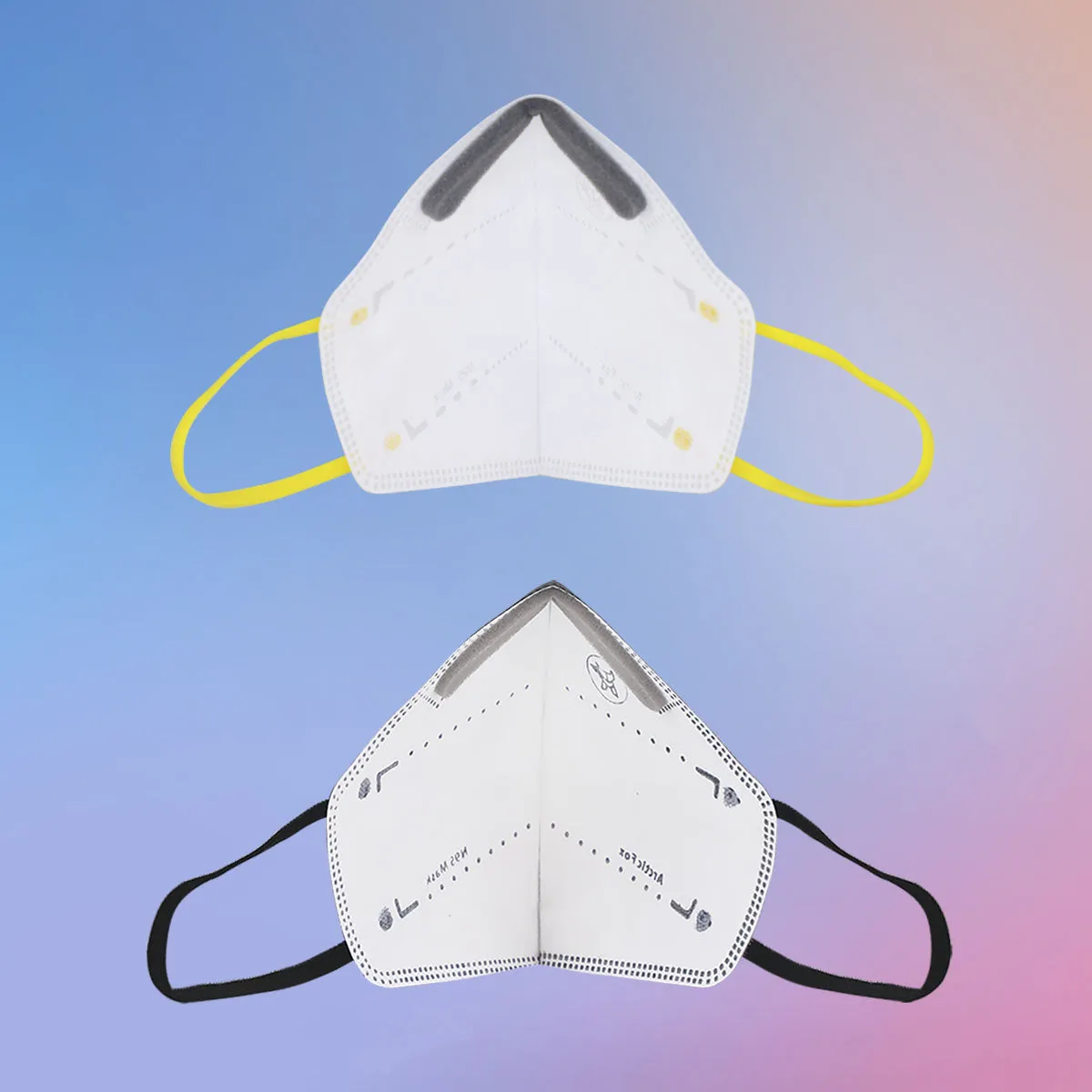 Arctic Fox KIDS N95 Respirator Mask Gold Series (Pack of 2, White and Black)