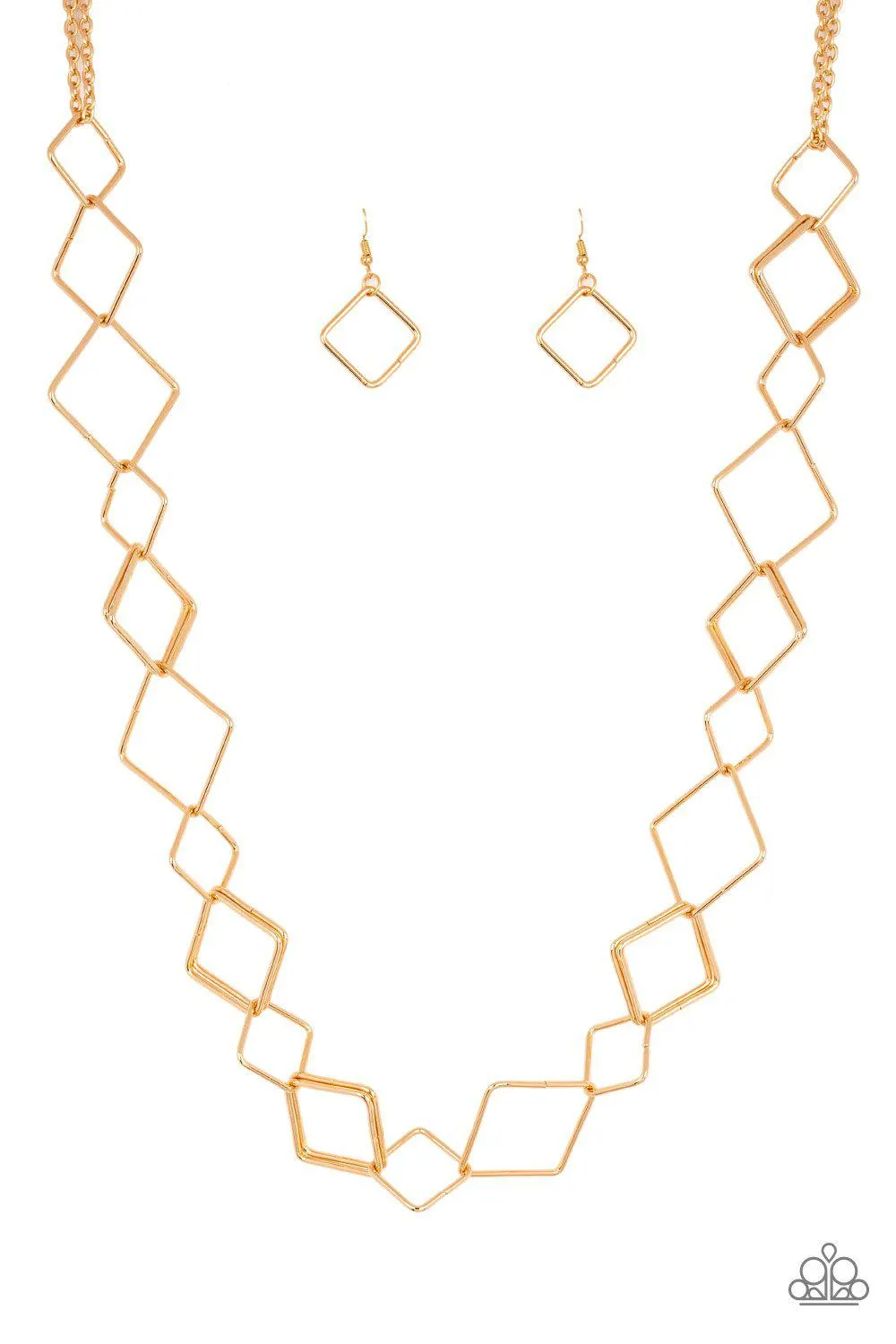 Backed Into A Corner Gold Necklace - Paparazzi Accessories