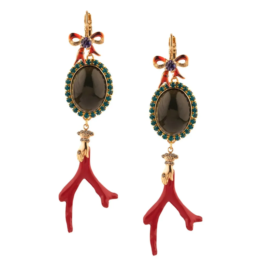 Baroque Crystal Drop Earrings by Satellite Paris