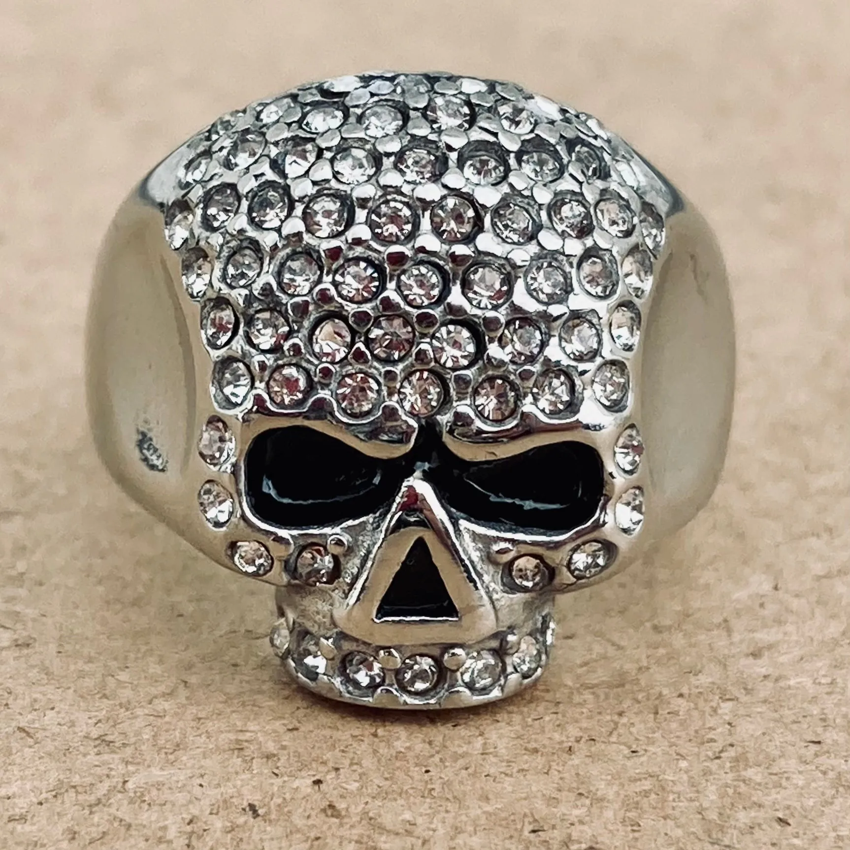 Bling Skull Ring - White - R48