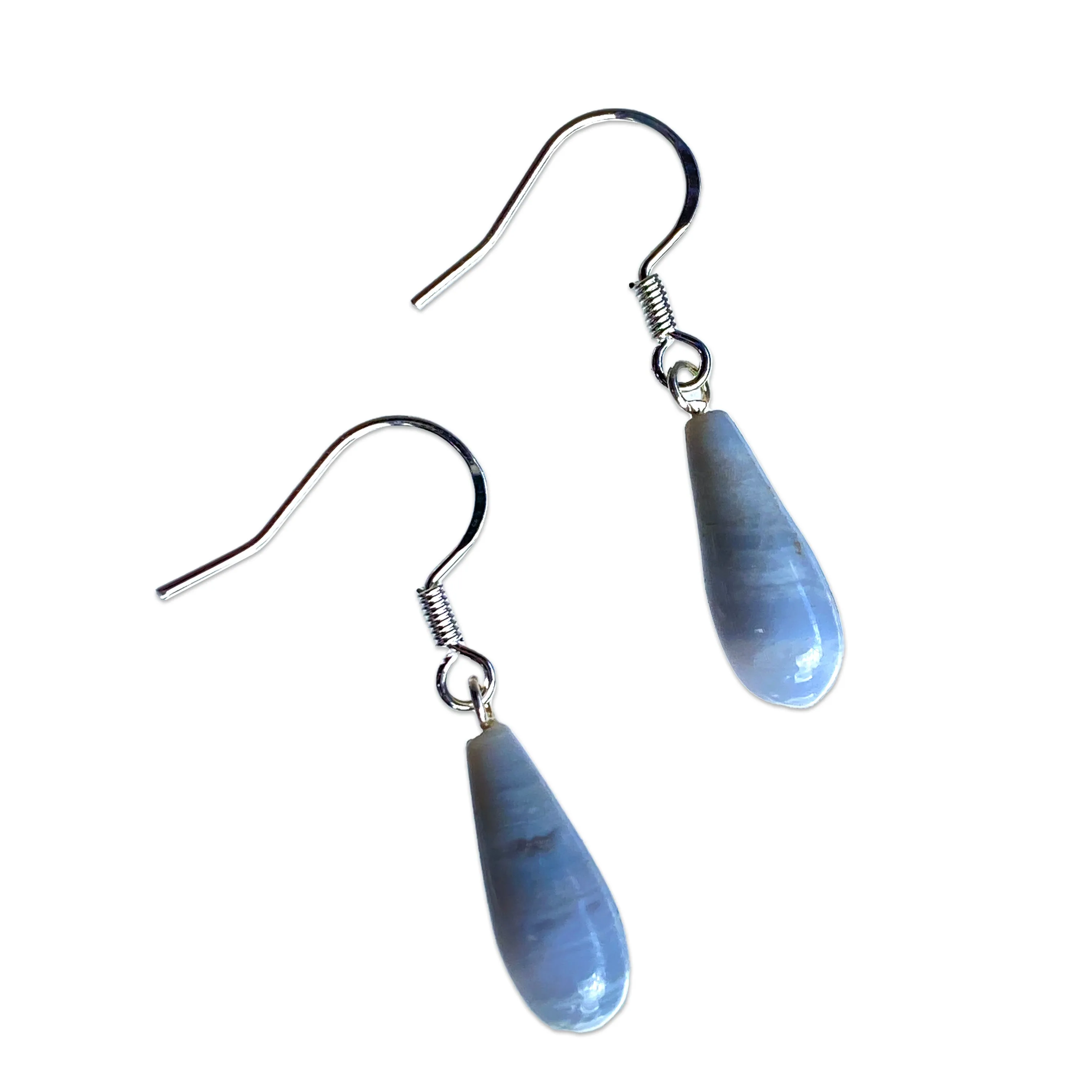 Blue Lace Agate gemstone Tear Drop Earrings