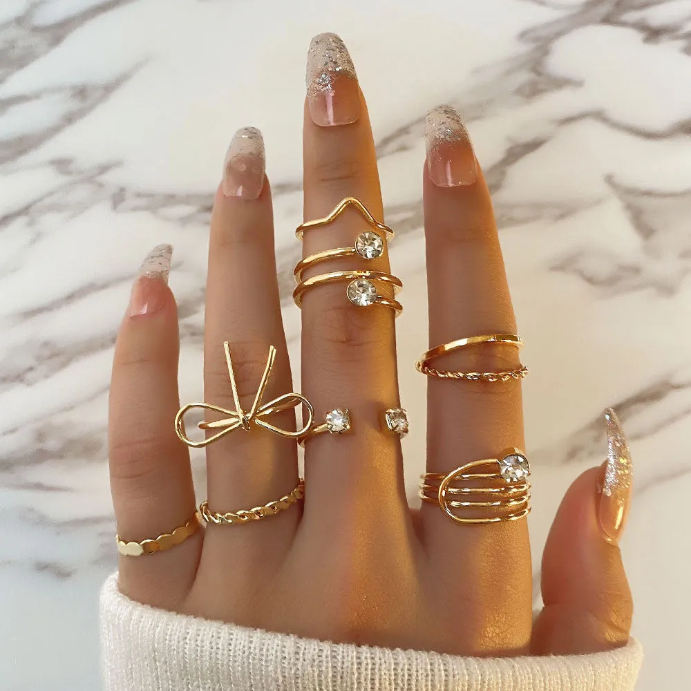 Bohemian Summer Gold Ring Set