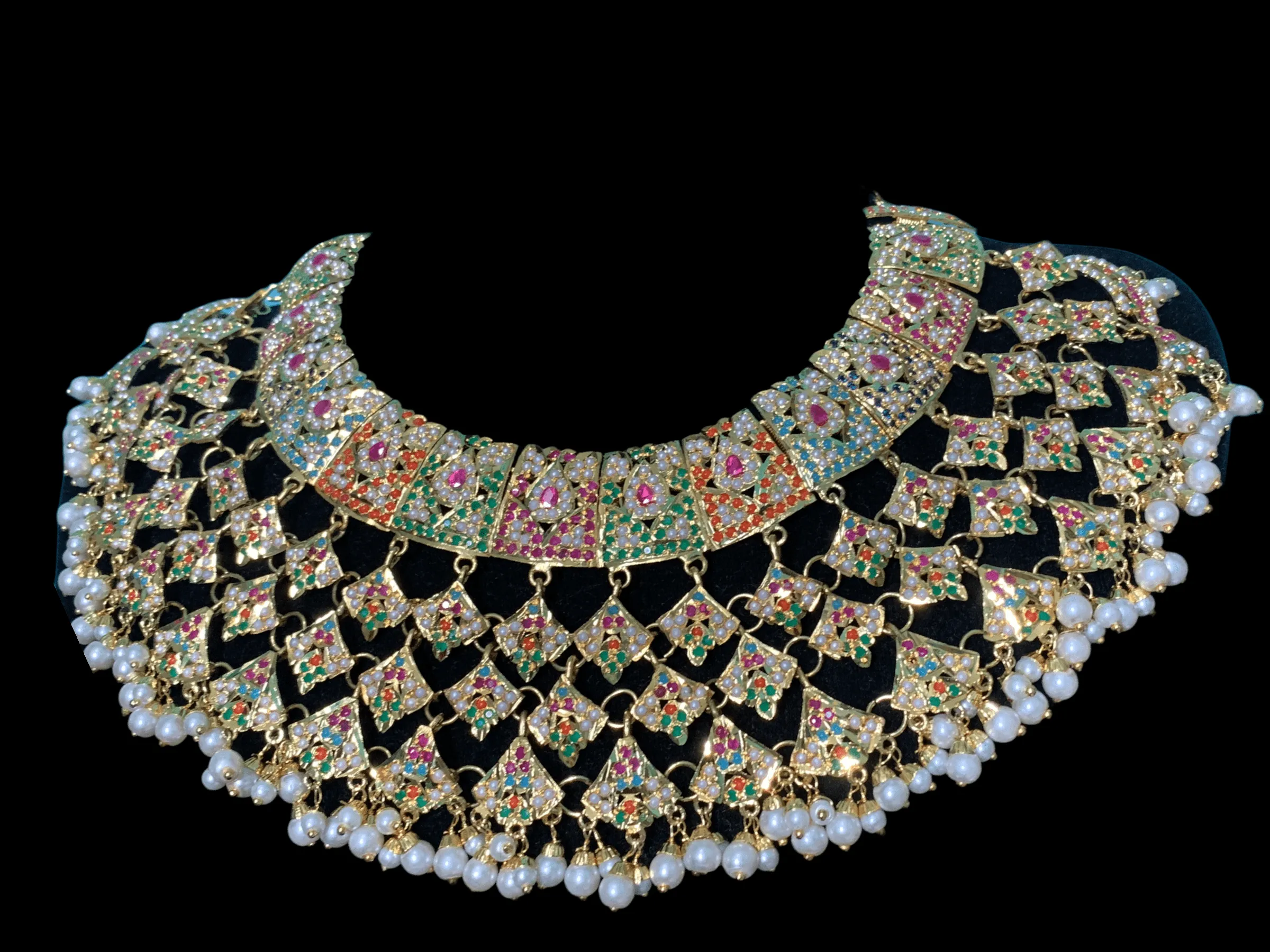 BR91 Hunza Navratan  jadau bridal set   ( READY TO SHIP)