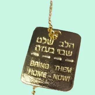 bring them home dog tags gold silver. Disc tags  dog tag to remind the kidnapped citizens  in Gaza. Bring them Back.