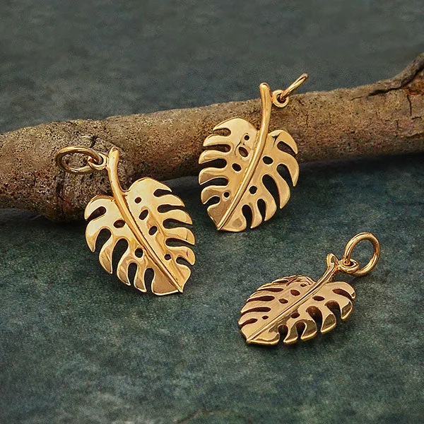 Bronze Monstera Leaf Necklace