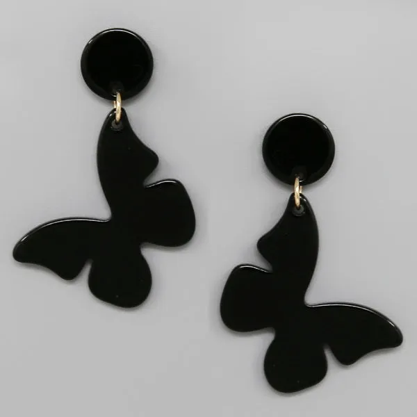 Butterfly Acetate Drop Earrings