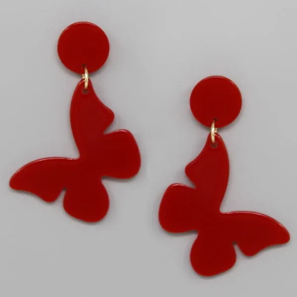 Butterfly Acetate Drop Earrings