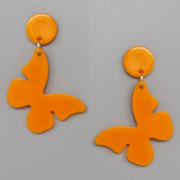 Butterfly Acetate Drop Earrings