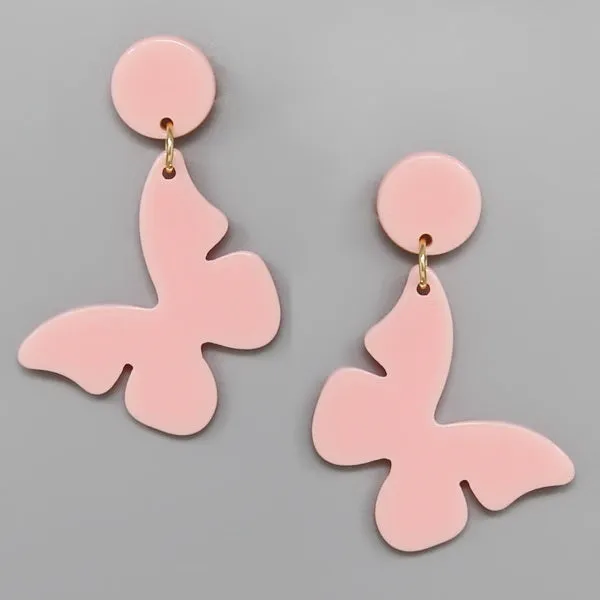 Butterfly Acetate Drop Earrings