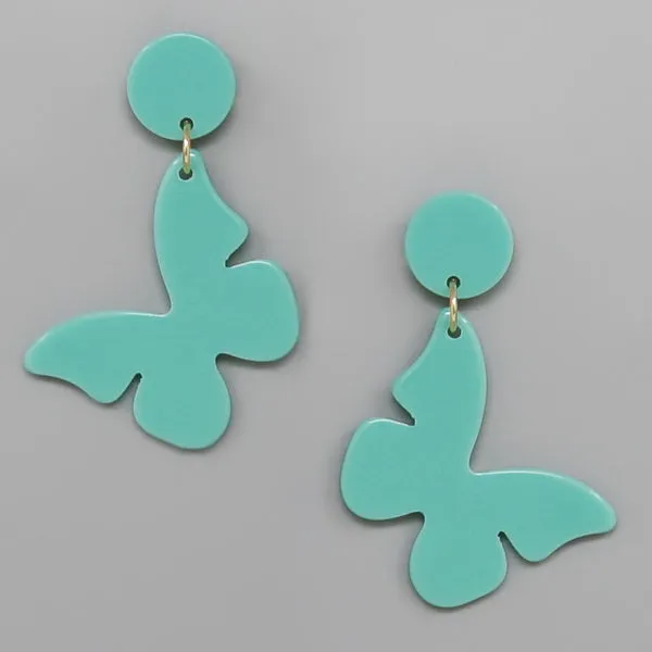 Butterfly Acetate Drop Earrings