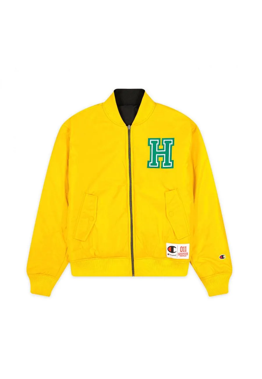 CHAMPION x STRANGER THINGS Giubbotto Reversibile Zip Unisex Hawkins Nero Giallo 217754