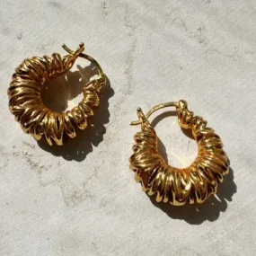 Chunky Biaritz Squiggle Hoop Earrings