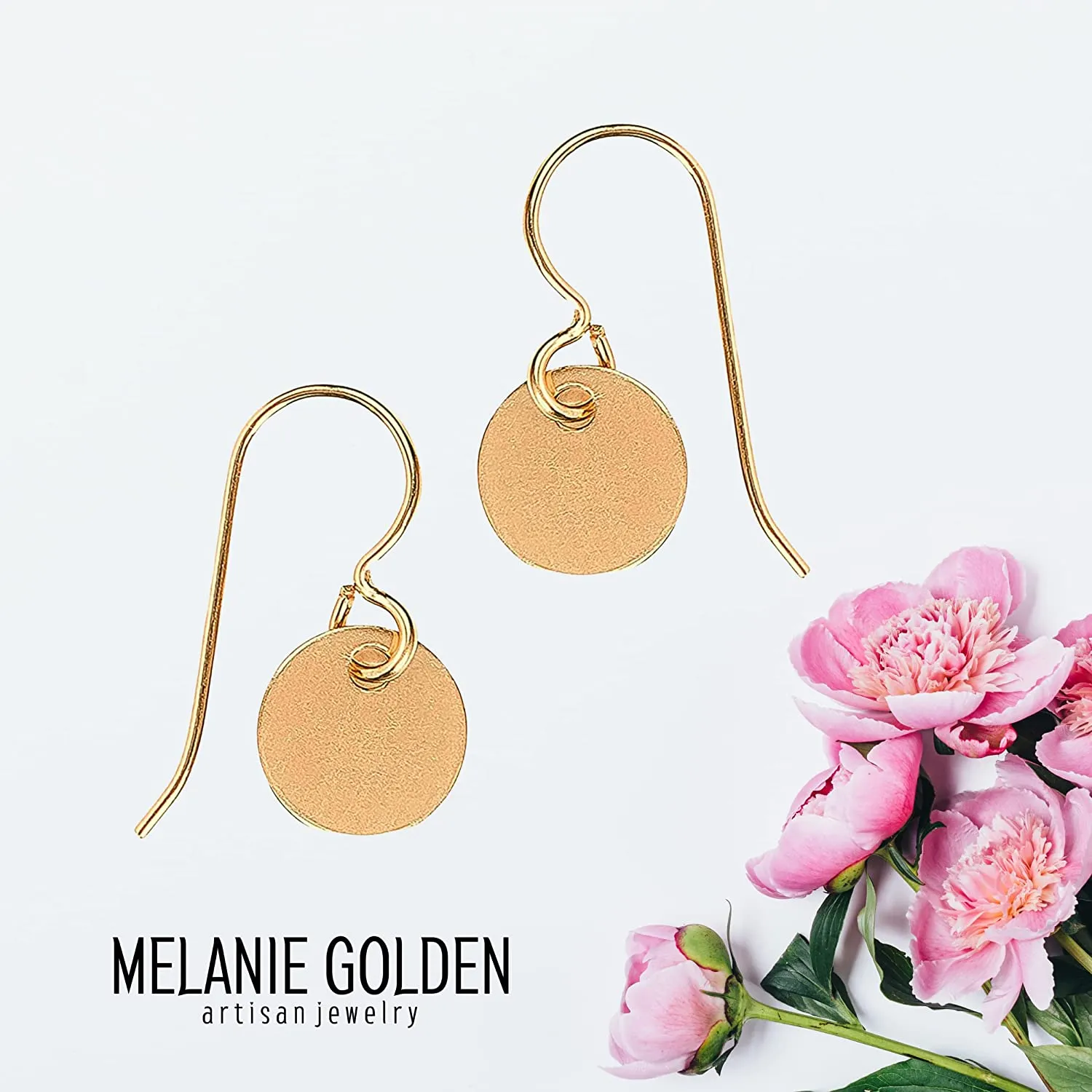 Circle Disc Dangle Earrings | Gold