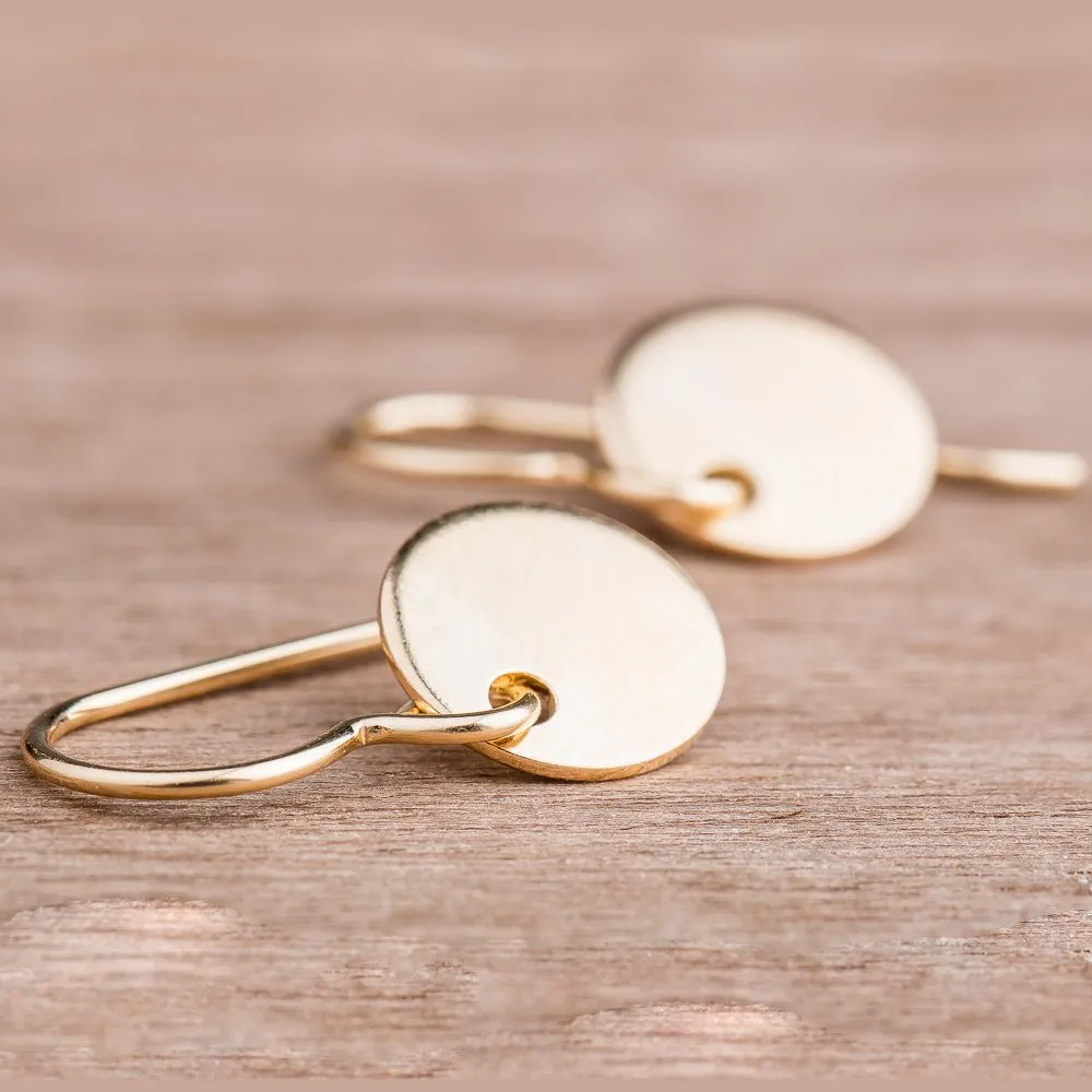 Circle Disc Dangle Earrings | Gold