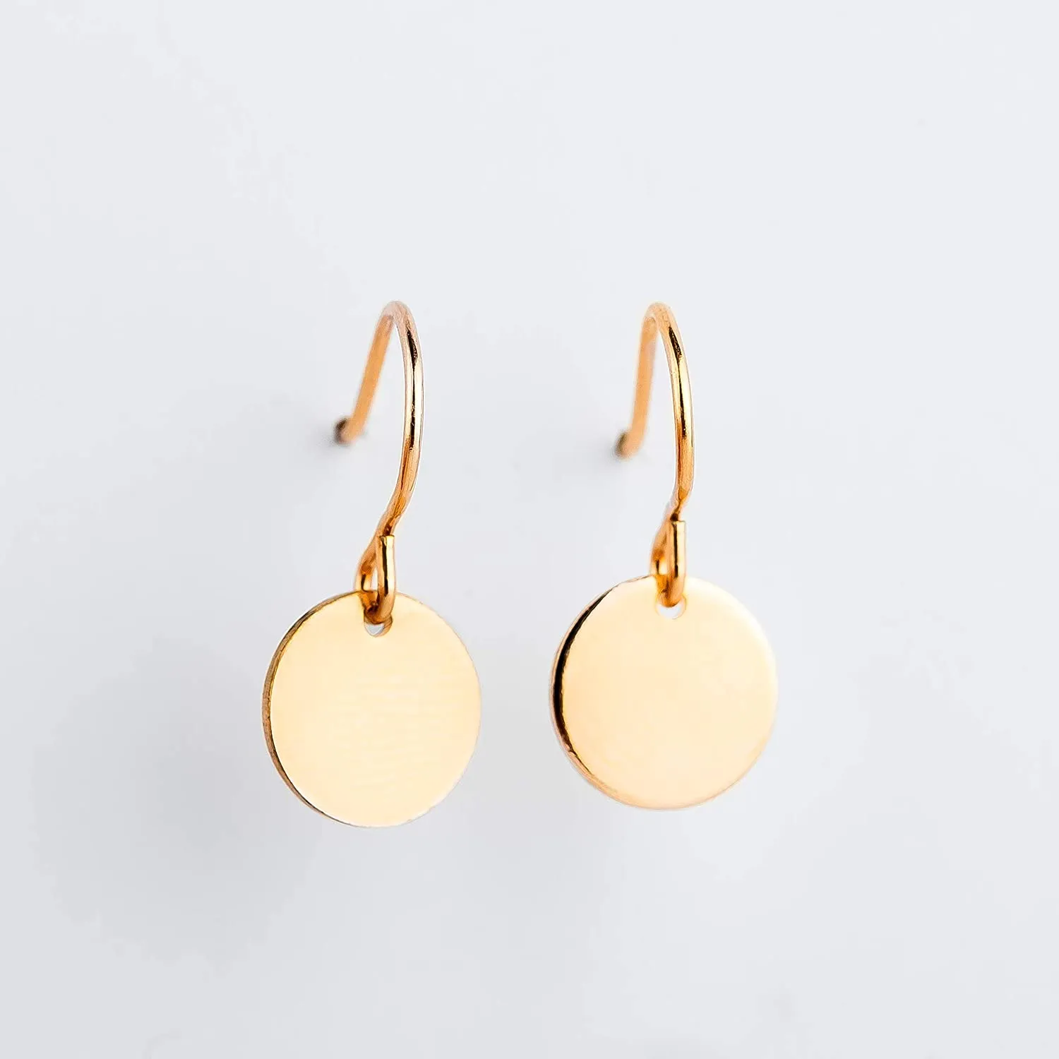 Circle Disc Dangle Earrings | Gold