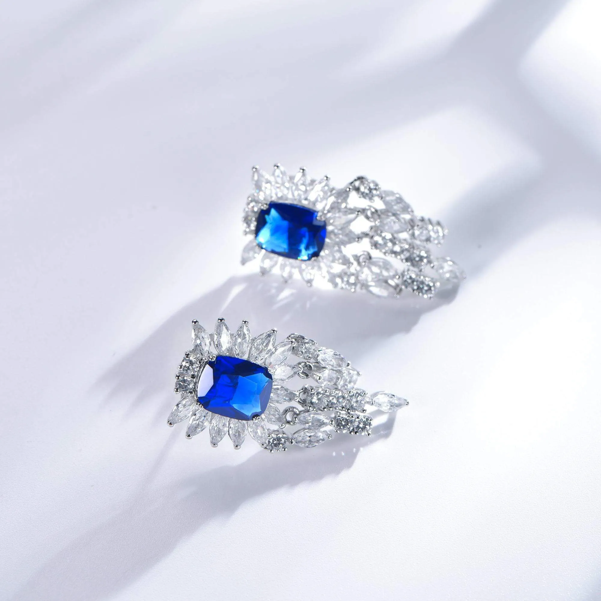 Classic Blue Sapphire Drop Earrings