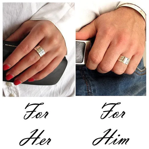 Couple Personalized Rings for Her and for Him